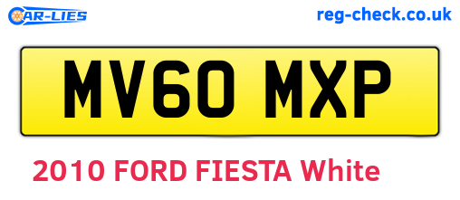 MV60MXP are the vehicle registration plates.