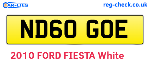 ND60GOE are the vehicle registration plates.