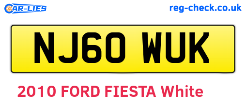 NJ60WUK are the vehicle registration plates.