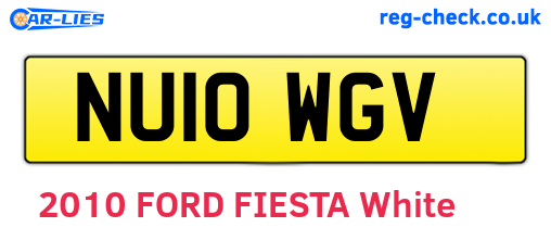 NU10WGV are the vehicle registration plates.