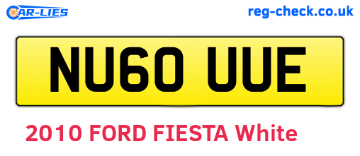 NU60UUE are the vehicle registration plates.