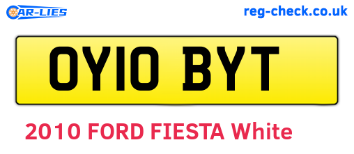 OY10BYT are the vehicle registration plates.