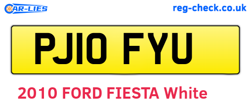 PJ10FYU are the vehicle registration plates.