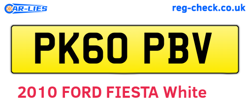 PK60PBV are the vehicle registration plates.