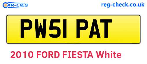 PW51PAT are the vehicle registration plates.