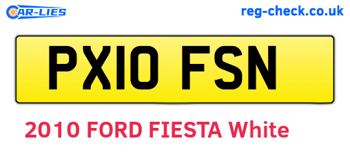 PX10FSN are the vehicle registration plates.