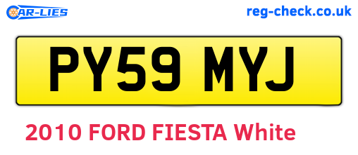 PY59MYJ are the vehicle registration plates.