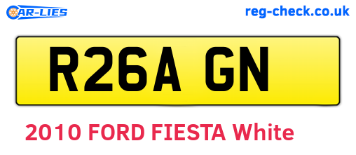 R26AGN are the vehicle registration plates.