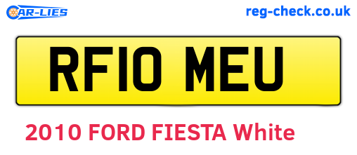 RF10MEU are the vehicle registration plates.