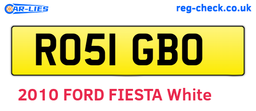 RO51GBO are the vehicle registration plates.