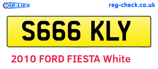 S666KLY are the vehicle registration plates.
