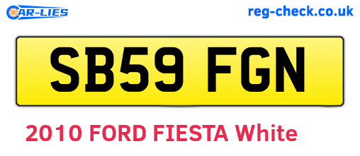 SB59FGN are the vehicle registration plates.