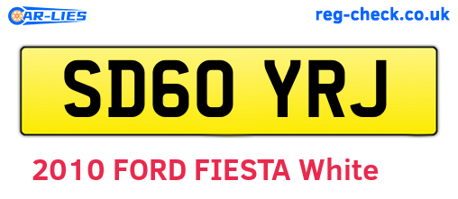 SD60YRJ are the vehicle registration plates.