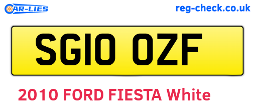 SG10OZF are the vehicle registration plates.