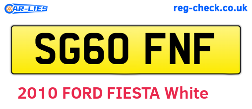 SG60FNF are the vehicle registration plates.