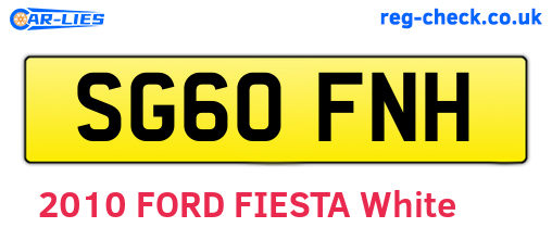 SG60FNH are the vehicle registration plates.