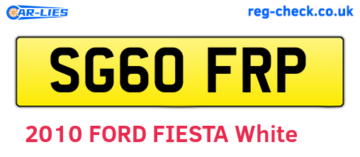SG60FRP are the vehicle registration plates.