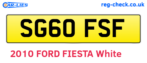 SG60FSF are the vehicle registration plates.