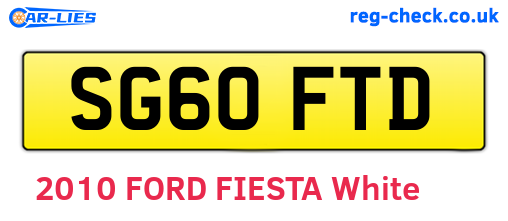 SG60FTD are the vehicle registration plates.