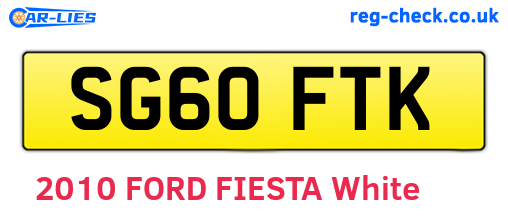 SG60FTK are the vehicle registration plates.