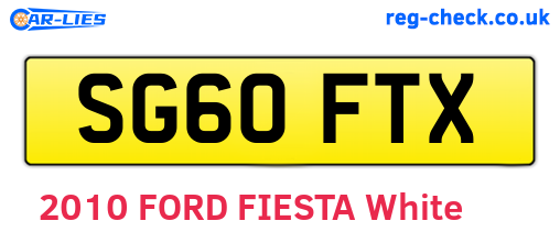 SG60FTX are the vehicle registration plates.