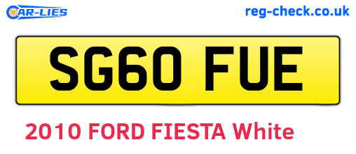 SG60FUE are the vehicle registration plates.