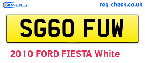 SG60FUW are the vehicle registration plates.