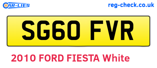 SG60FVR are the vehicle registration plates.