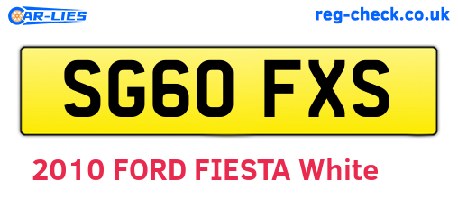 SG60FXS are the vehicle registration plates.