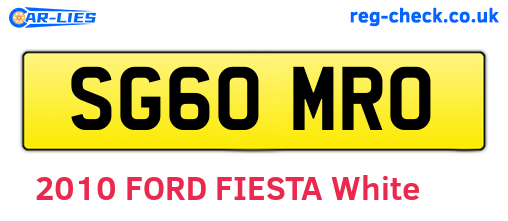 SG60MRO are the vehicle registration plates.
