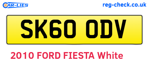 SK60ODV are the vehicle registration plates.