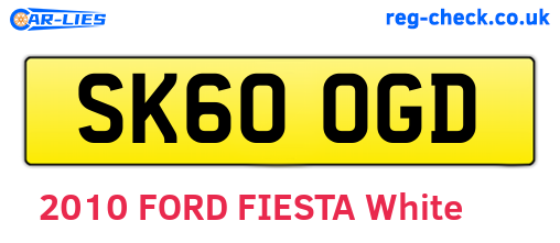 SK60OGD are the vehicle registration plates.