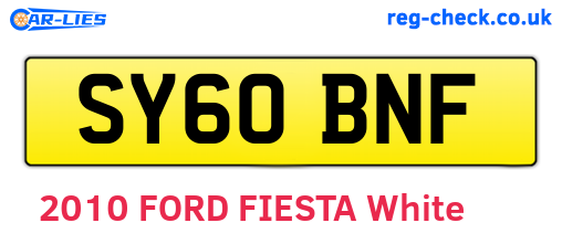 SY60BNF are the vehicle registration plates.