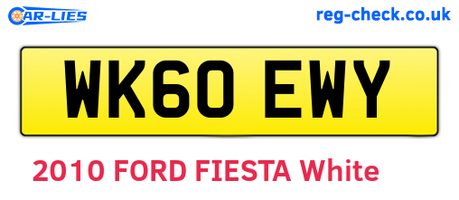 WK60EWY are the vehicle registration plates.