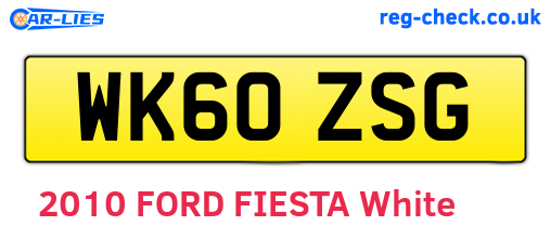 WK60ZSG are the vehicle registration plates.