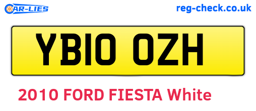 YB10OZH are the vehicle registration plates.