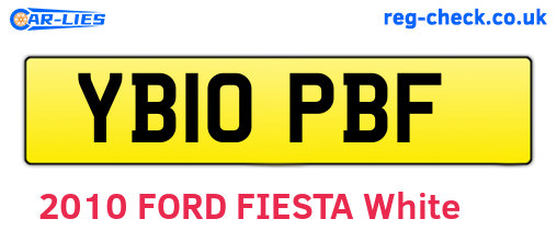 YB10PBF are the vehicle registration plates.