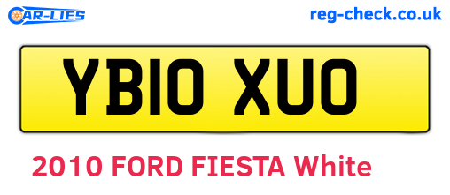 YB10XUO are the vehicle registration plates.