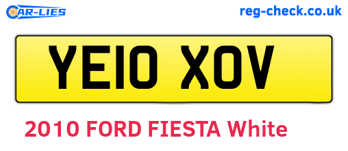 YE10XOV are the vehicle registration plates.