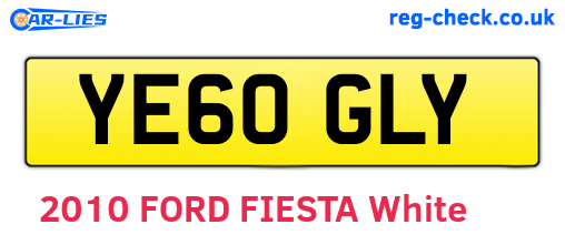 YE60GLY are the vehicle registration plates.