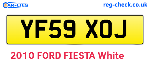 YF59XOJ are the vehicle registration plates.