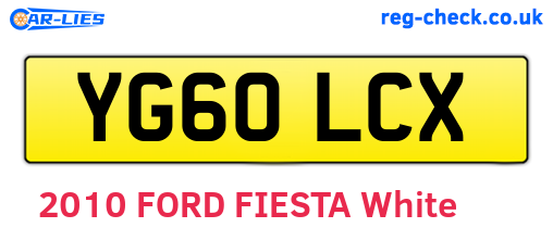 YG60LCX are the vehicle registration plates.