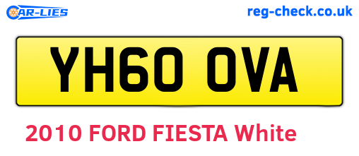 YH60OVA are the vehicle registration plates.
