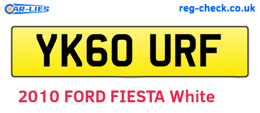 YK60URF are the vehicle registration plates.