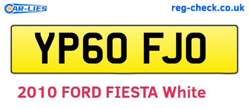 YP60FJO are the vehicle registration plates.