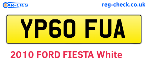 YP60FUA are the vehicle registration plates.