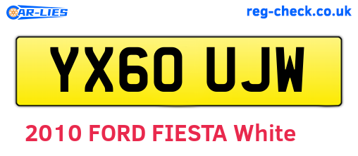 YX60UJW are the vehicle registration plates.