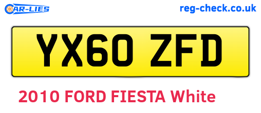 YX60ZFD are the vehicle registration plates.