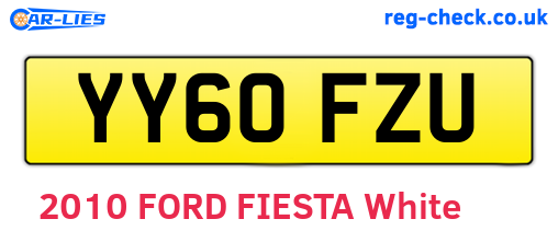 YY60FZU are the vehicle registration plates.