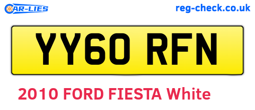 YY60RFN are the vehicle registration plates.